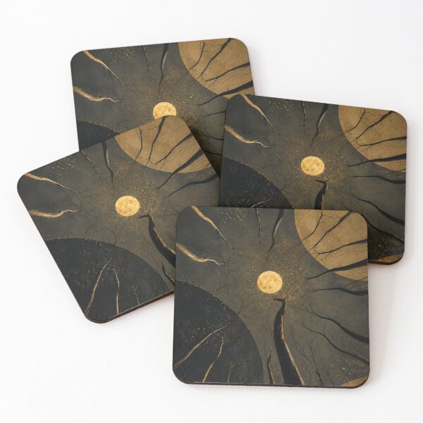 Item preview, Golden Moon Forest | Dark Aesthetic Nature Art designed and sold by Creavanessa0321.
