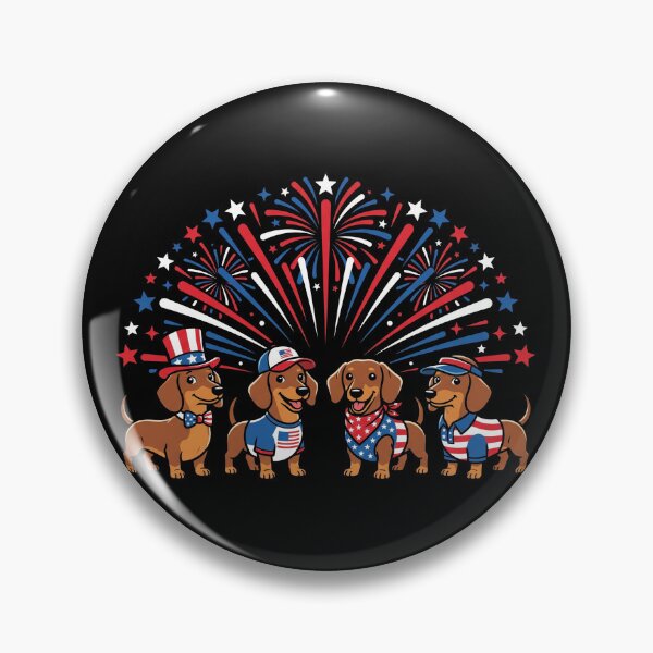 Item preview, Patriotic Dachshund Dogs 4th of July Fireworks designed and sold by TeNovaStudio.