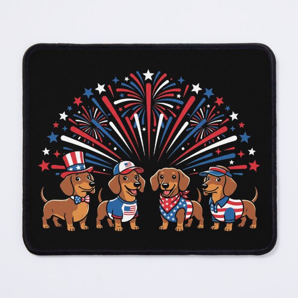 Item preview, Patriotic Dachshund Dogs 4th of July Fireworks designed and sold by TeNovaStudio.