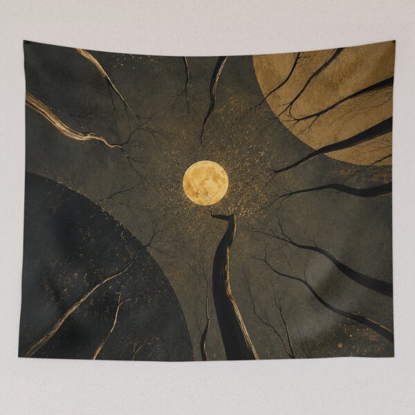 Item preview, Golden Moon Forest | Dark Aesthetic Nature Art designed and sold by Creavanessa0321.