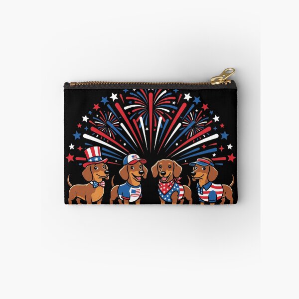 Item preview, Patriotic Dachshund Dogs 4th of July Fireworks designed and sold by TeNovaStudio.