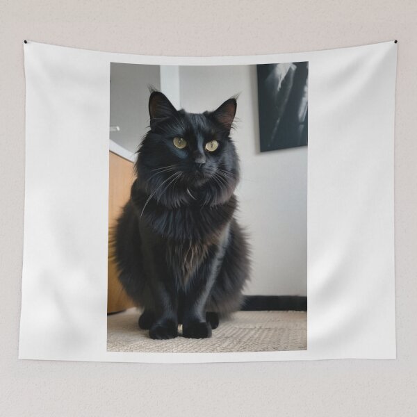 Item preview, Animals - Black Cat with Golden Eyes, Feline Elegance in a Modern Interior designed and sold by DoodyPets.
