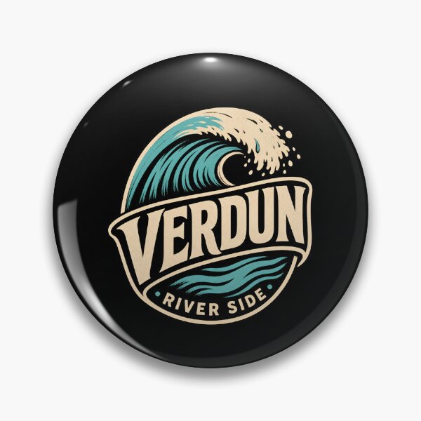 Item preview, Verdun River Side Montreal Retro Surf Wave Badge Art designed and sold by Fenay Designs.