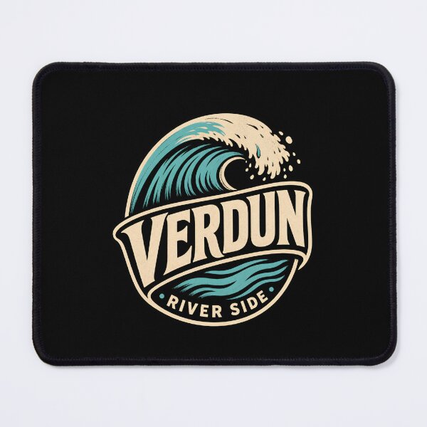 Item preview, Verdun River Side Montreal Retro Surf Wave Badge Art designed and sold by Fenay Designs.