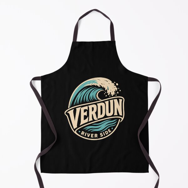 Item preview, Verdun River Side Montreal Retro Surf Wave Badge Art designed and sold by Fenay Designs.