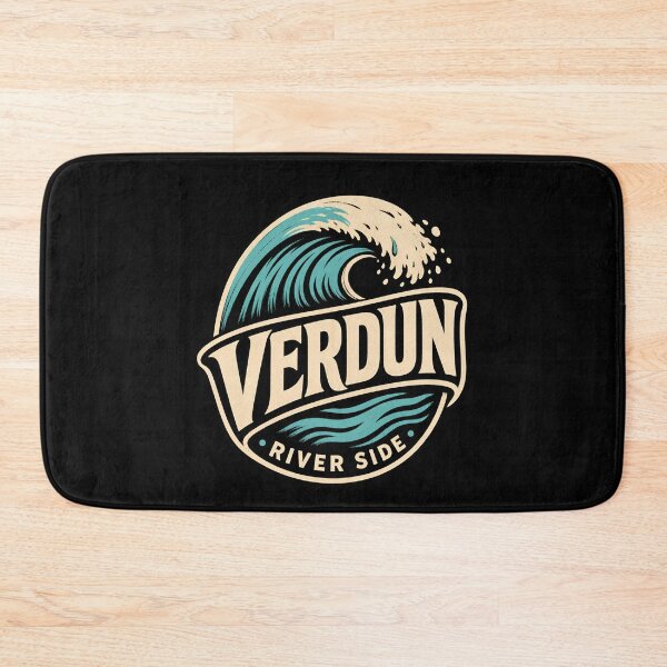 Item preview, Verdun River Side Montreal Retro Surf Wave Badge Art designed and sold by Fenay Designs.