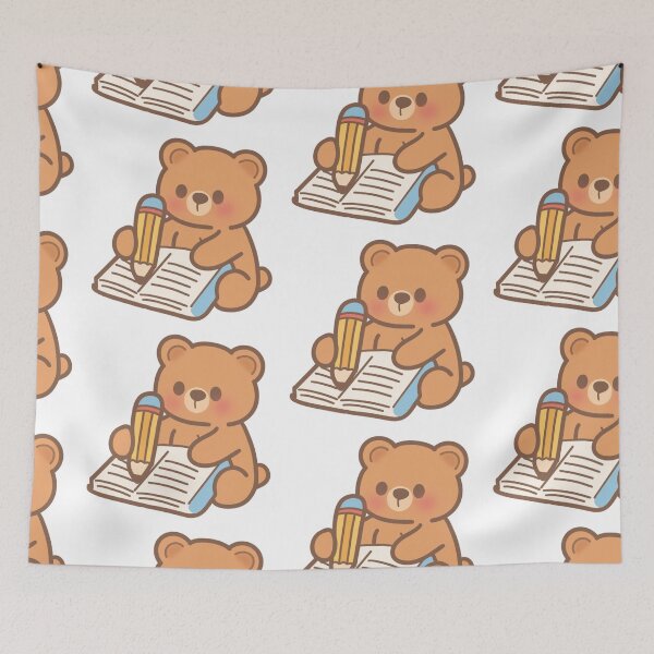 Item preview, Aesthetic Back to School Teddy Bear Writing in Notebook Illustration⁠ designed and sold by Teenidesign .