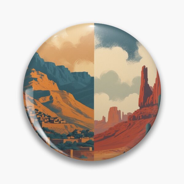 Item preview, Atlas Meets Atacama — Morocco Chile Desert Mountain Art designed and sold by KariGoStudio.