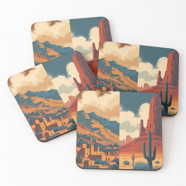 Item preview, Atlas Meets Atacama — Morocco Chile Desert Mountain Art designed and sold by KariGoStudio.