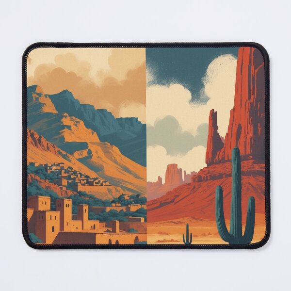 Item preview, Atlas Meets Atacama — Morocco Chile Desert Mountain Art designed and sold by KariGoStudio.
