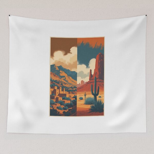 Item preview, Atlas Meets Atacama — Morocco Chile Desert Mountain Art designed and sold by KariGoStudio.