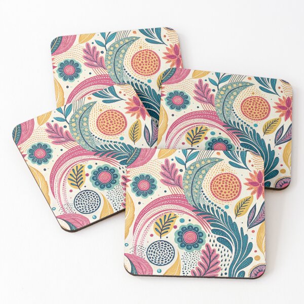 Item preview, Colorful Retro Botanical Folk Art designed and sold by Marie and Grace Designs.