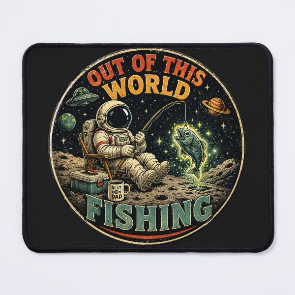 Item preview, Out of This World Space Fishing – Astronaut Dad Art designed and sold by RajkaLunari.