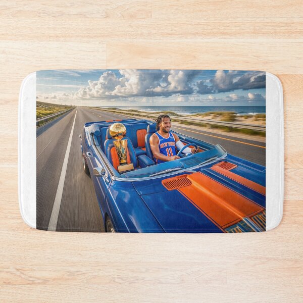 Item preview, Jalen Brunson Driving Convertible With His MVP Trophy designed and sold by Home Decor Art.