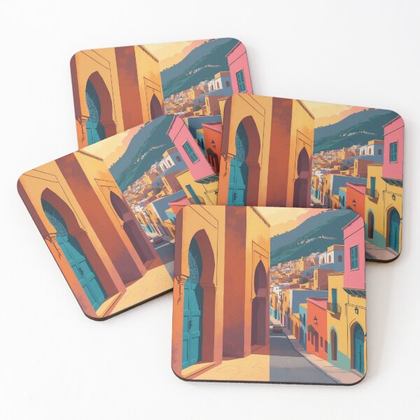 Item preview, Marrakech & Valparaíso — Colorful Doors Morocco Chile Art designed and sold by KariGoStudio.