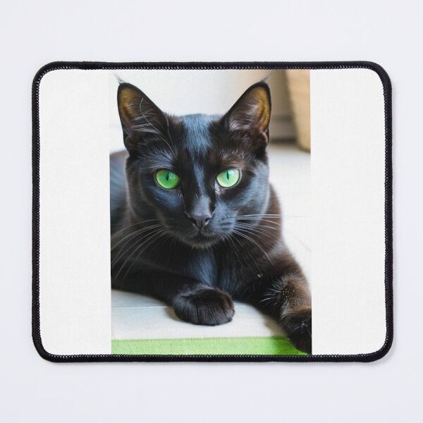 Item preview, Animals - Black Cat with Green Eyes, Hypnotic and Intense Gaze designed and sold by DoodyPets.