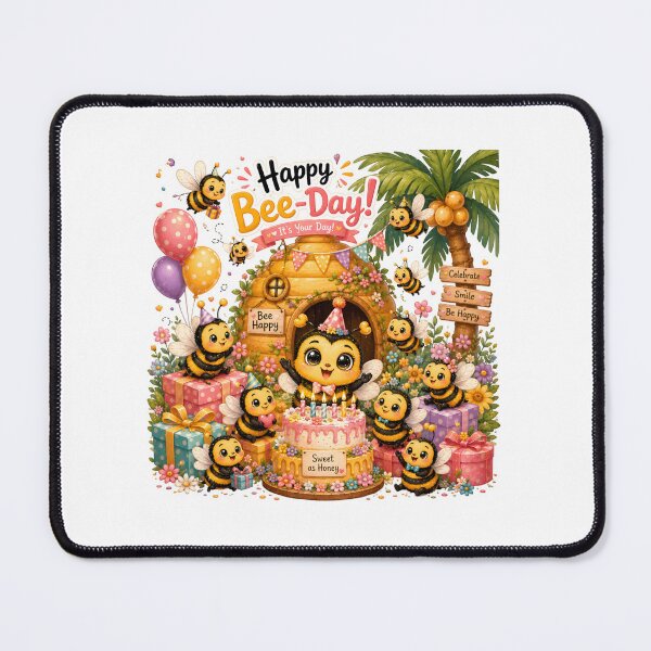 Item preview, Happy Bee-Day Cute Baby Bees Birthday Party Beehive Kawaii Bee Celebration Gift designed and sold by Celebrate & Sparkle.