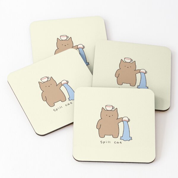 Item preview, Funny Spill Cat Kawaii Brown Kitty Illustration designed and sold by bosamji.