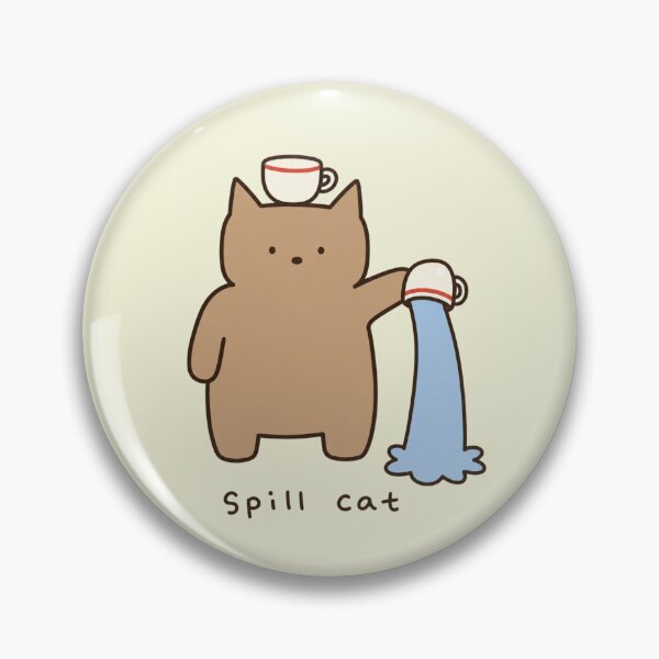 Item preview, Funny Spill Cat Kawaii Brown Kitty Illustration designed and sold by bosamji.