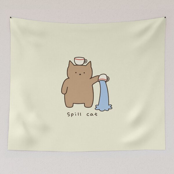 Item preview, Funny Spill Cat Kawaii Brown Kitty Illustration designed and sold by bosamji.