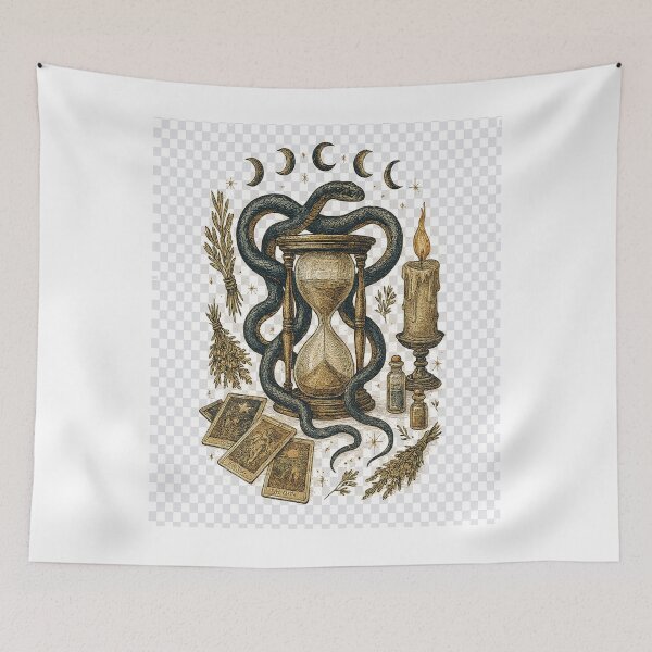 Item preview, Serpent Hourglass Tarot Mystic Dark Academia Design designed and sold by NoNameDrops.