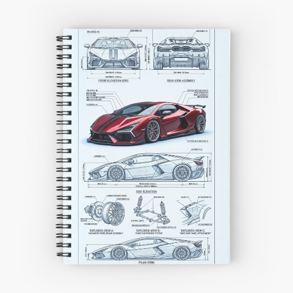 Item preview, LB744 V12 Hybrid Italian Hypercar Technical Blueprint Poster Art designed and sold by RevUpDesign.