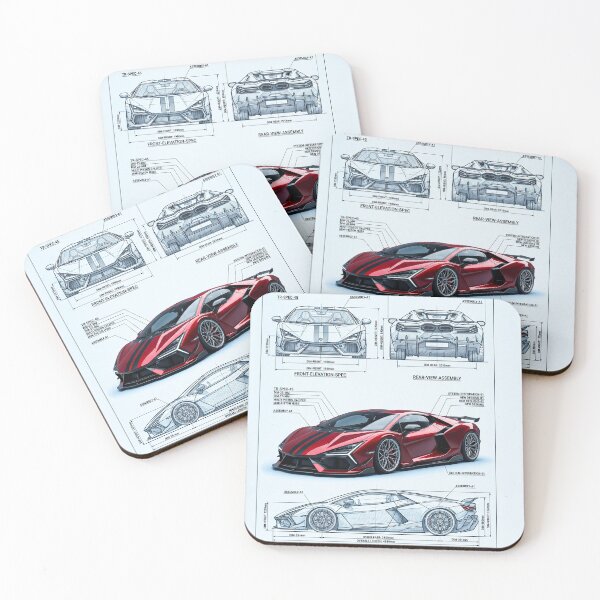 Item preview, LB744 V12 Hybrid Italian Hypercar Technical Blueprint Poster Art designed and sold by RevUpDesign.