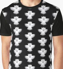 Patterns of Strange Hummingbird 1B. White on black background. Graphic T-Shirt