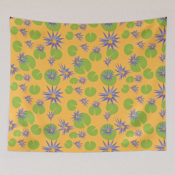 Item preview, Blue Lotus Blooms & Leaves (Yellow) designed and sold by Qousqoza7.