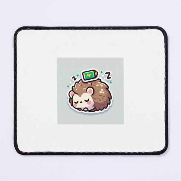 Item preview, Kawaii Introvert Battery Hedgehog Sticker designed and sold by PastelPawsArt.