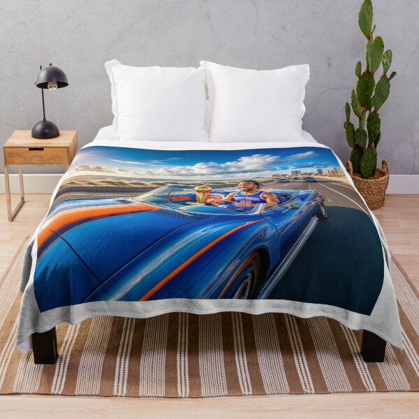 Item preview, Jalen Brunson Driving Convertible With His MVP Trophy designed and sold by Home Decor Art.
