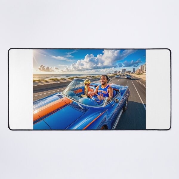 Item preview, Jalen Brunson Driving Convertible With His MVP Trophy designed and sold by Home Decor Art.