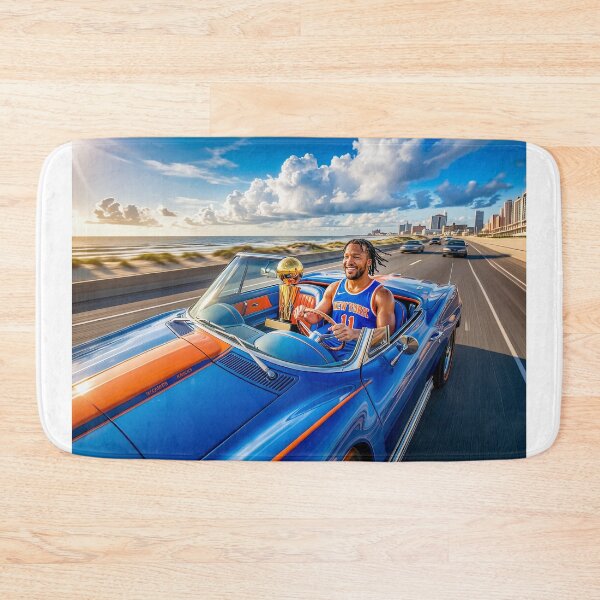 Item preview, Jalen Brunson Driving Convertible With His MVP Trophy designed and sold by Home Decor Art.
