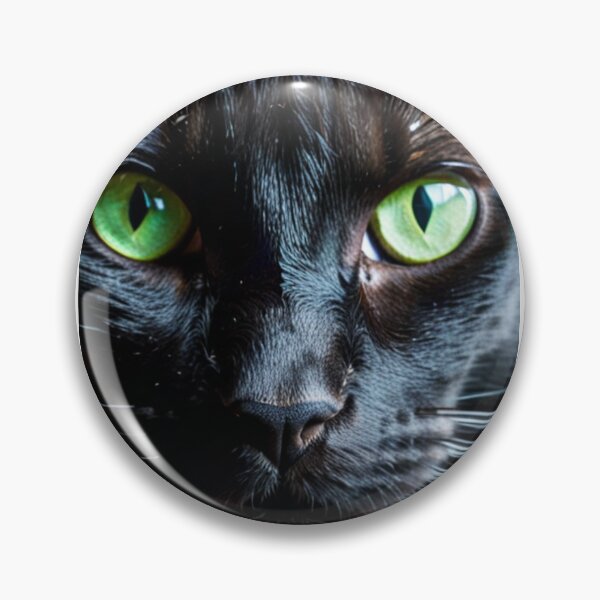 Item preview, Animals - Black Cat with Green Eyes, Hypnotic and Intense Portrait designed and sold by DoodyPets.