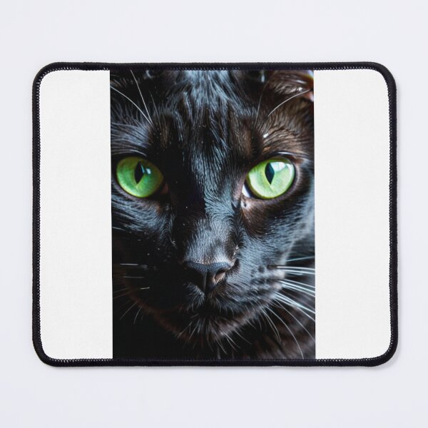 Item preview, Animals - Black Cat with Green Eyes, Hypnotic and Intense Portrait designed and sold by DoodyPets.