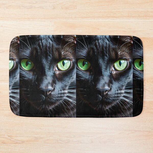 Item preview, Animals - Black Cat with Green Eyes, Hypnotic and Intense Portrait designed and sold by DoodyPets.