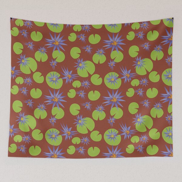 Item preview, Blue Lotus Blooms & Leaves (Brown) designed and sold by Qousqoza7.