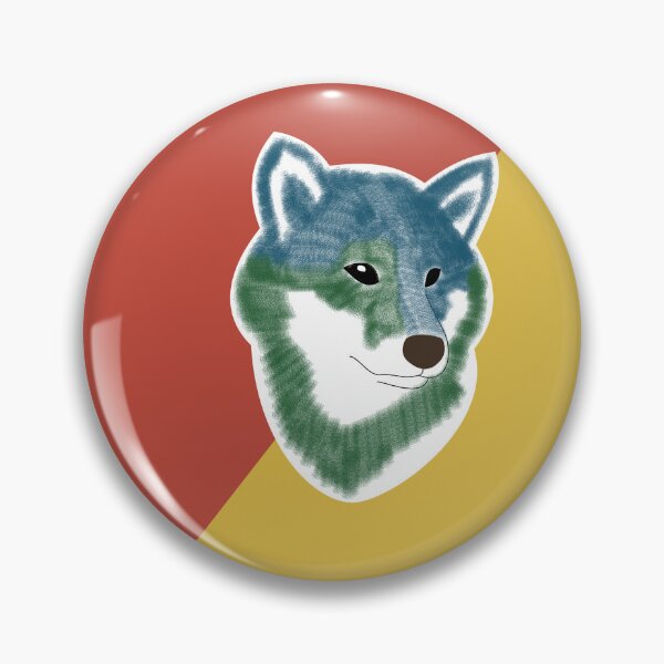 Item preview, Two toned colors (red, yellow) with blue Shiba Inu designed and sold by ShibaCruise-On.