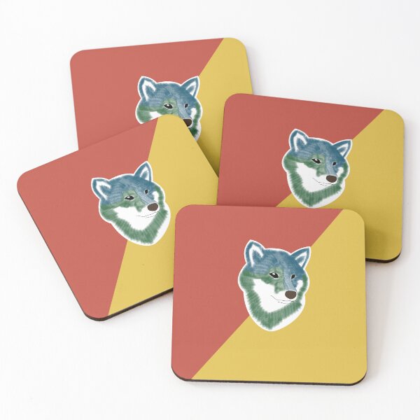 Item preview, Two toned colors (red, yellow) with blue Shiba Inu designed and sold by ShibaCruise-On.