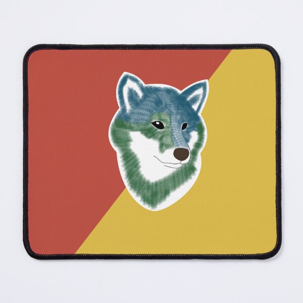 Item preview, Two toned colors (red, yellow) with blue Shiba Inu designed and sold by ShibaCruise-On.