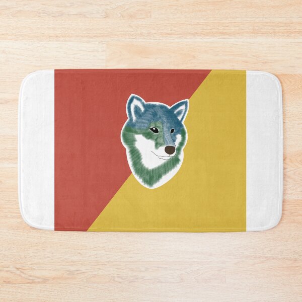 Item preview, Two toned colors (red, yellow) with blue Shiba Inu designed and sold by ShibaCruise-On.