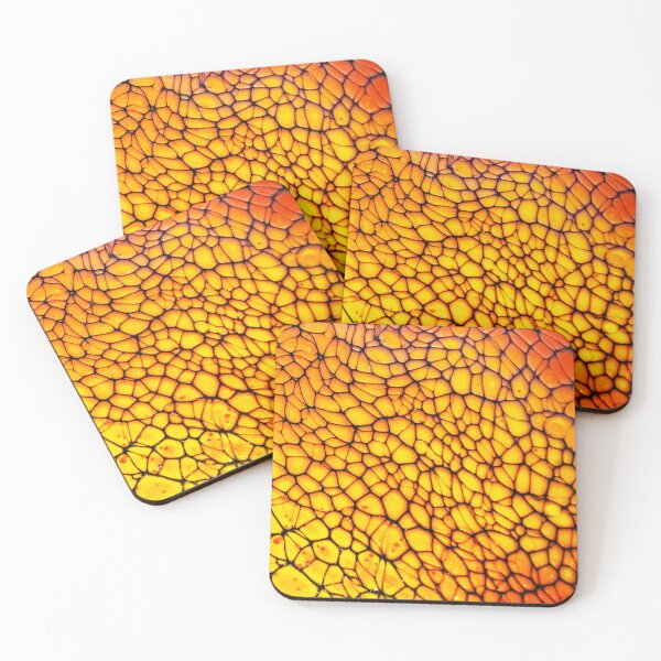 Item preview, Bright Yellow and Orange Abstract Cell Pattern Macro designed and sold by MariaAteva.