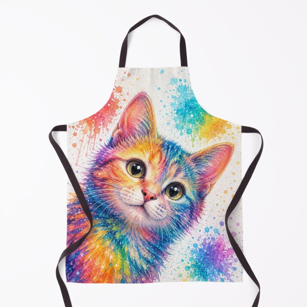 Item preview, Rainbow Watercolor Cat Art Print – Colorful Splatter Cat Portrait Vibrant Paint Splash Wall Art Cat Lover Print designed and sold by IconicDesignsXd.