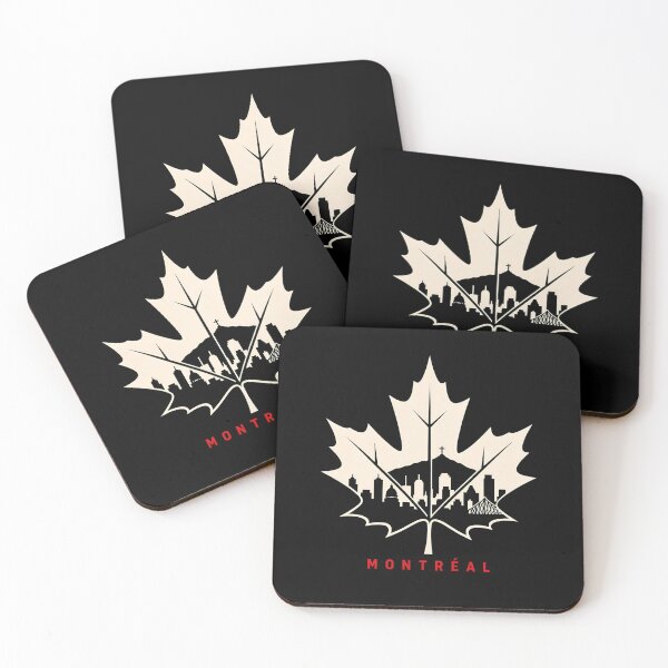 Item preview, Montréal Maple Leaf City Skyline Silhouette Art designed and sold by Fenay Designs.