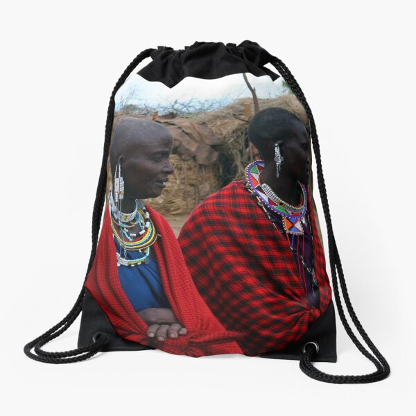 Massai Wives of the Serengeti Drawstring Bag