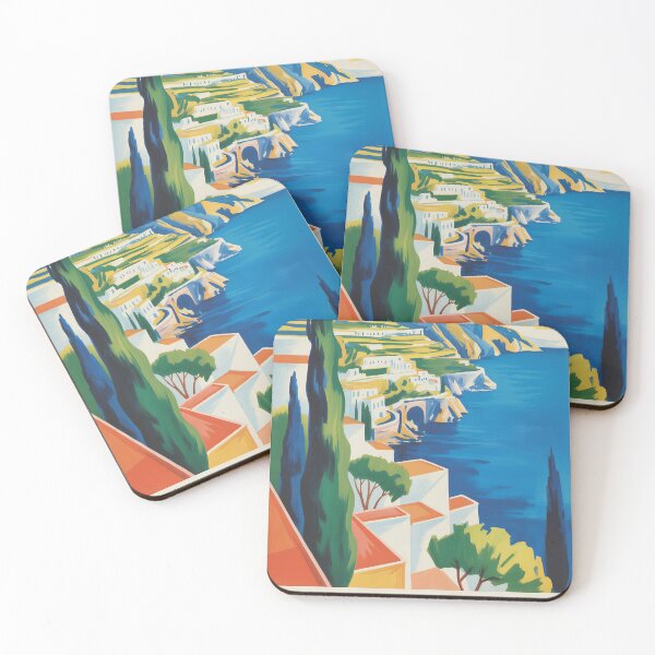 Item preview, Vintage travel poster of the Amalfi Coast in Italy designed and sold by PrintableTravel.