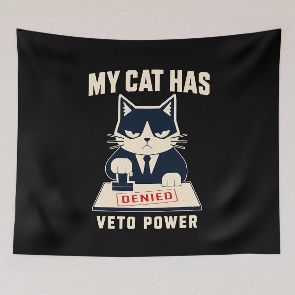 Item preview, My Cat Has Veto Power Funny Cat Lover Introvert Humor designed and sold by Lyfeinsights.