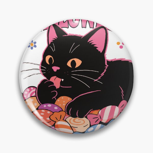 Item preview, Cute Black Cat on Halloween Candy  designed and sold by SugarCore.