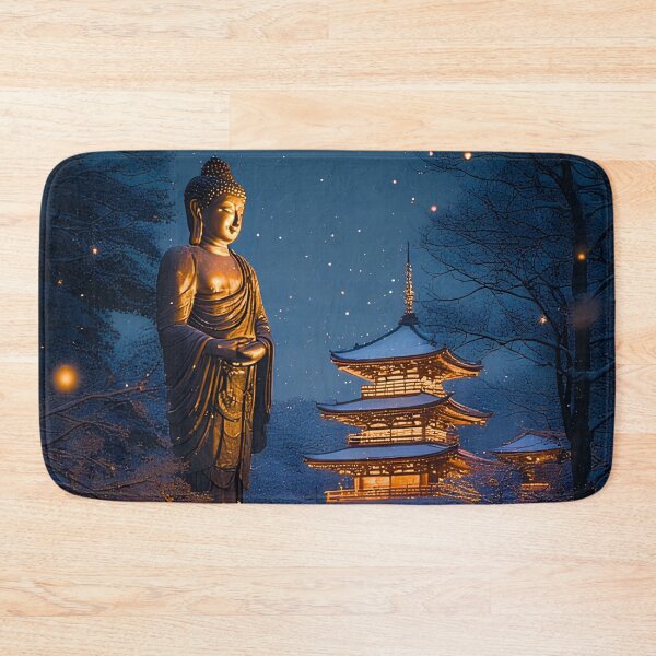 Item preview, Serenade in the Snow - Pagoda & Buddha  - Yuki no Gensō designed and sold by ZenGrooves.