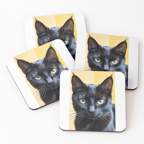 Item preview, Animals - Black Cat with Green Eyes, Mysterious and Captivating Gaze designed and sold by DoodyPets.